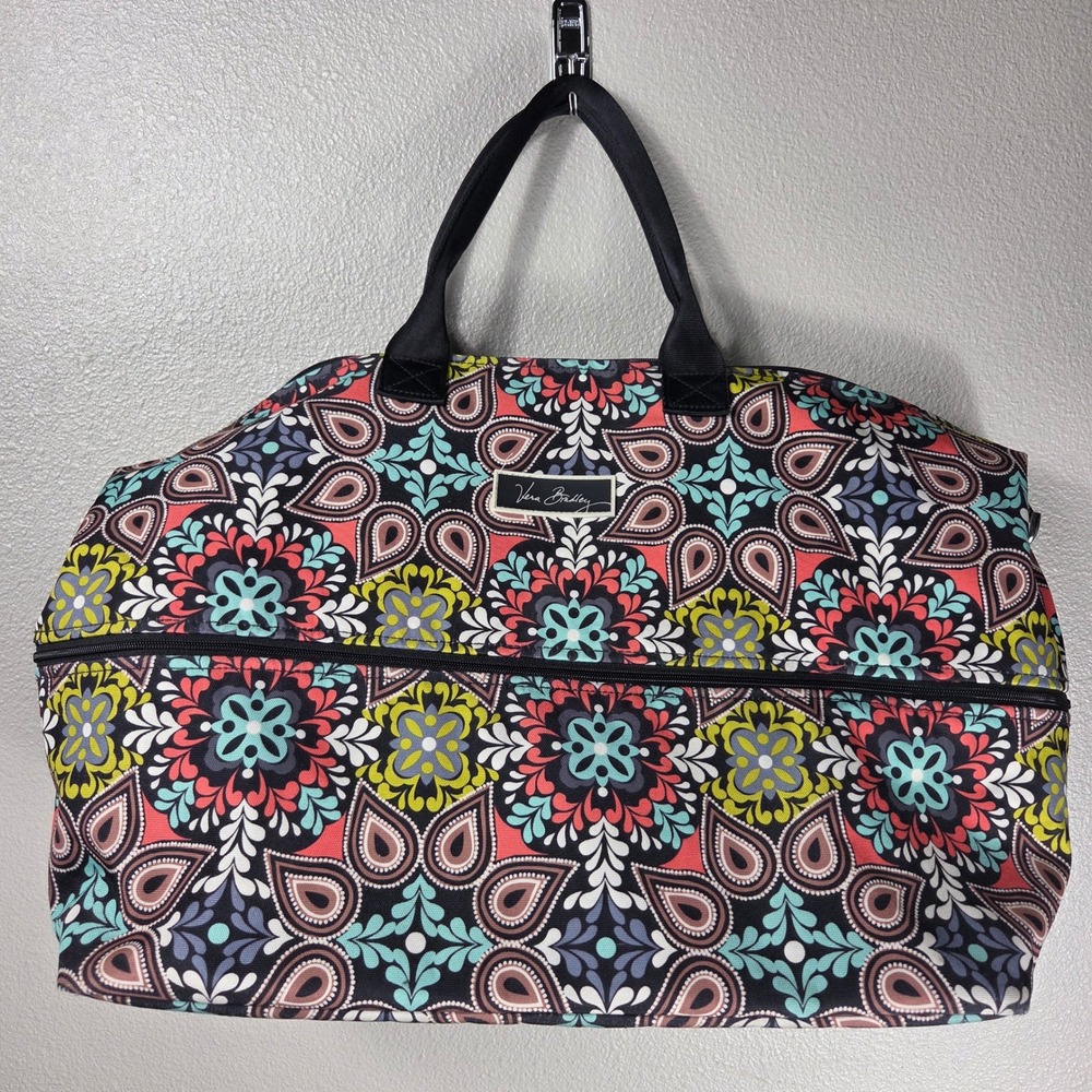 Vera Bradley Convertible Garment Bag Petal Paisley Duffel Travel Bag Retired